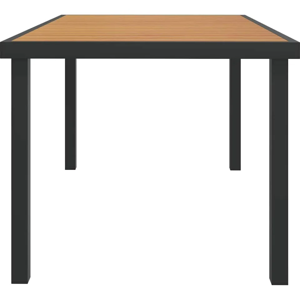 vidaXL Tuintafel 140x90x74 cm aluminium en HKC bruin, foto 3