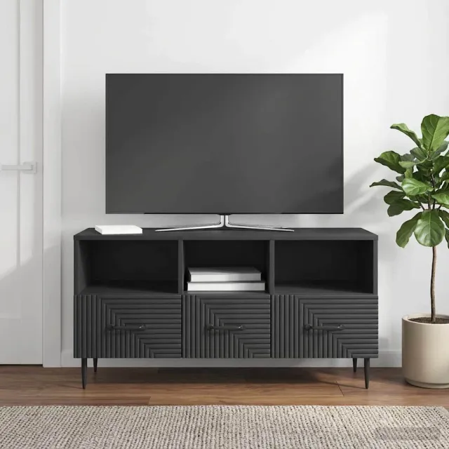 vidaXL TV-kast met lade Zwart 102 x 34,5 x 50 cm Bewerkt hout, foto 2