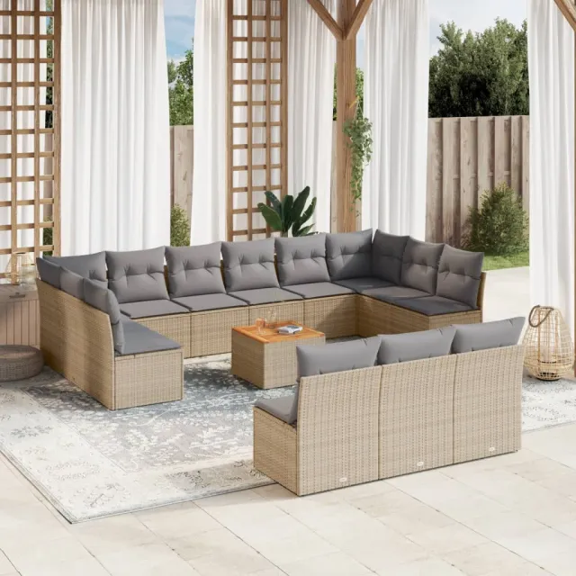 vidaXL Patio Sofa Set 13-zits Mix Beige and Light Grey, foto 2