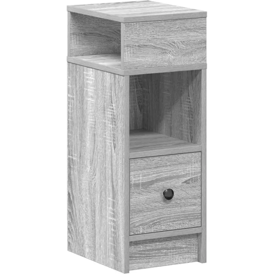vidaXL Nachtkastje met lade 25x31x66 cm grijs sonoma eikenkleurig, foto 3