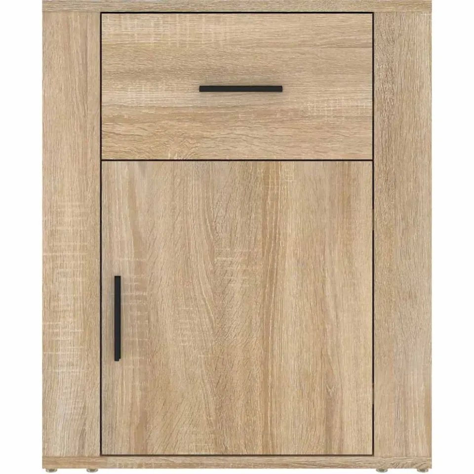 vidaXL Nachtkastje 50x36x60 cm bewerkt hout sonoma eikenkleurig, foto 4