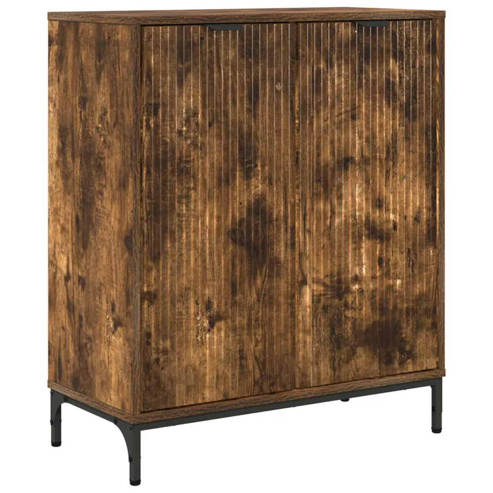 vidaXL Dressoir Gerookt eiken 69,5 x 33 x 82 cm Bewerkt hout, foto 3