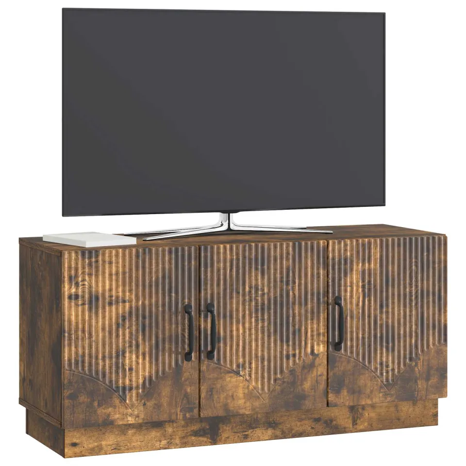 vidaXL Tv-meubel 99 x 34,5 x 47 cm Gerookt eiken Bewerkt hout