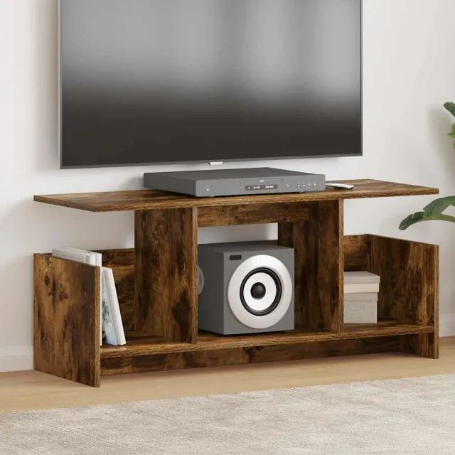 vidaXL TV-standaard 102 x 35 x 45 cm Gerookt eiken Bewerkt hout
