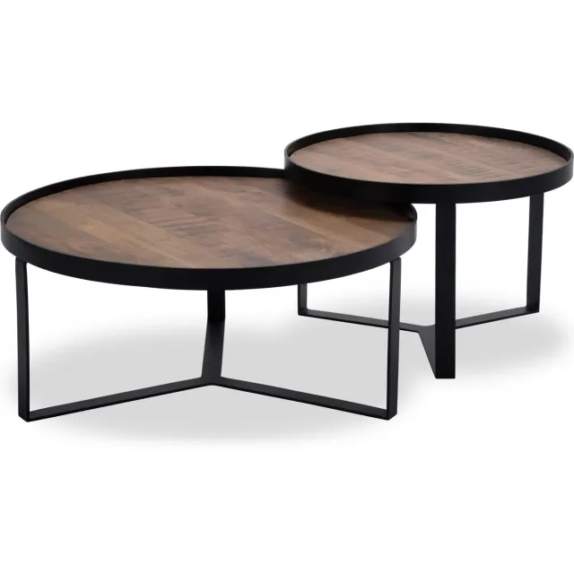 Icon Living Salontafel Hub 5 - Hout Naturel - Zwart Metaal Natural