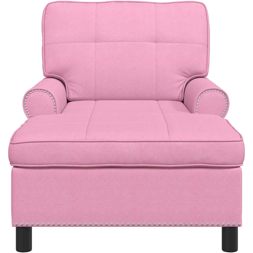 vidaXL Chaise Lounge Roze Stof 91 x 157 x 91 cm, foto 4