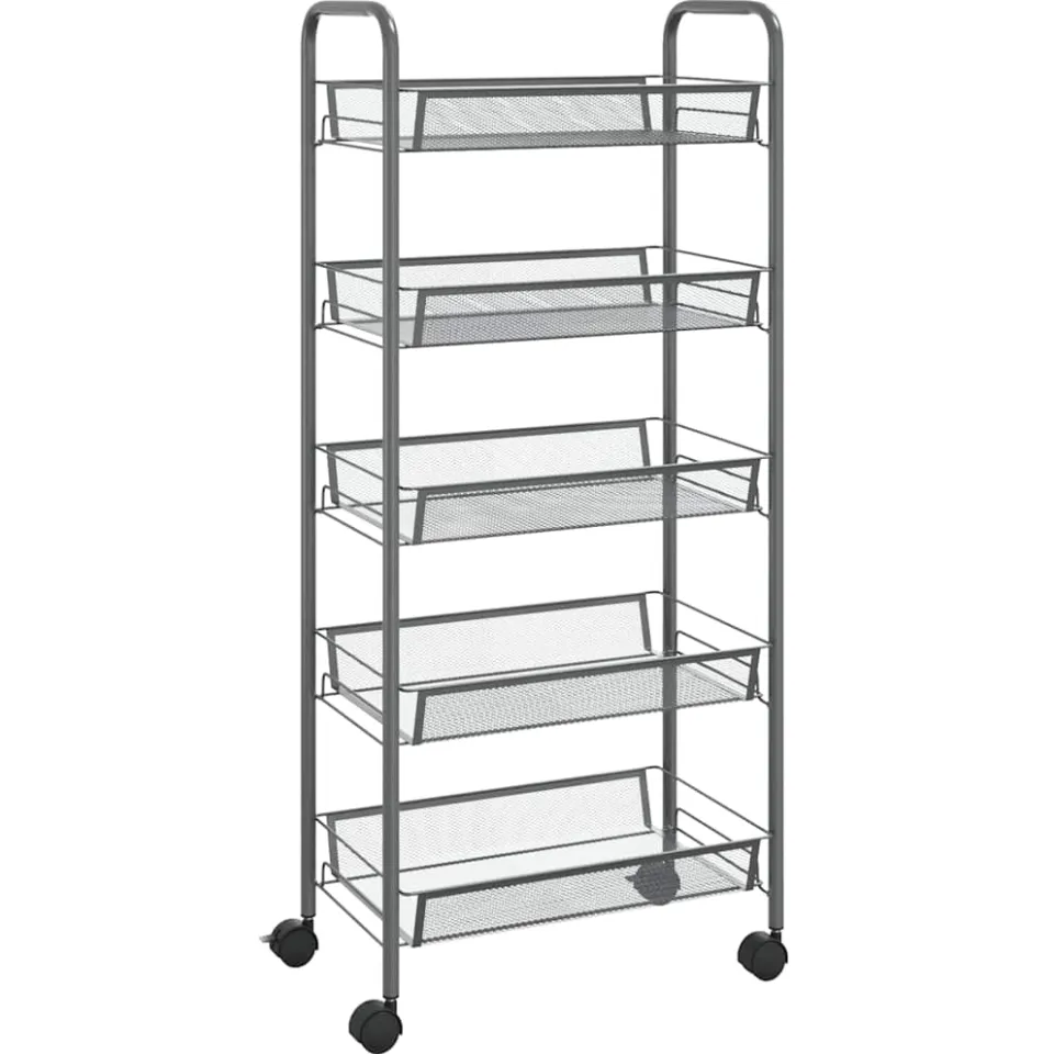 vidaXL Keukentrolley 5-laags 46x26x105 cm ijzer grijs, foto 3