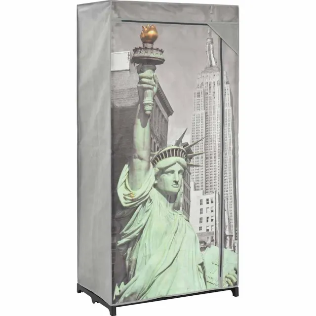 vidaXL Kledingkast New York 75x45x160 cm stof Grijs