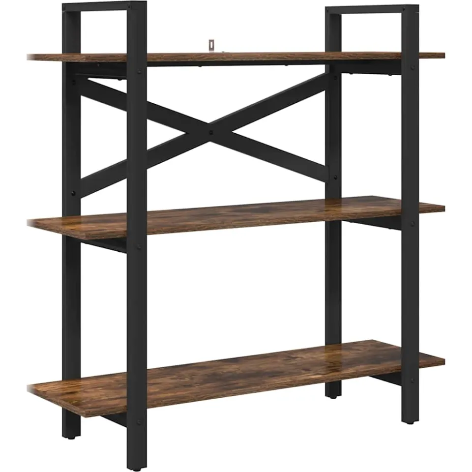 vidaXL Boekenkast Gerookt eiken 100 x 33,5 x 102 cm Bewerkt hout, foto 3