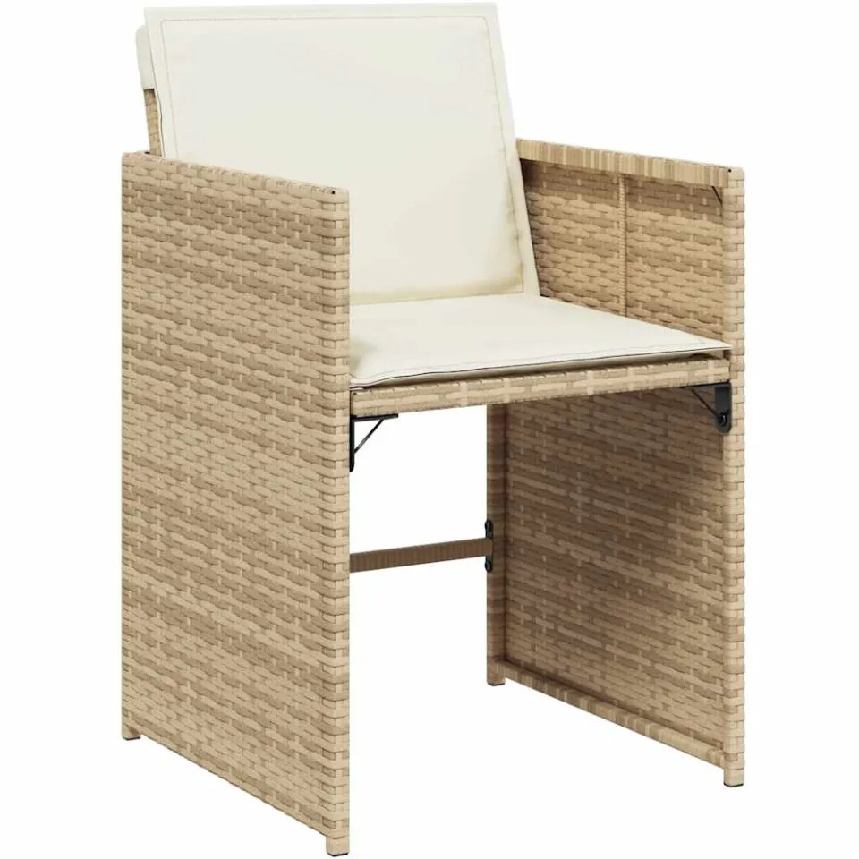 vidaXL 13-delige Tuinset met kussens poly rattan beige