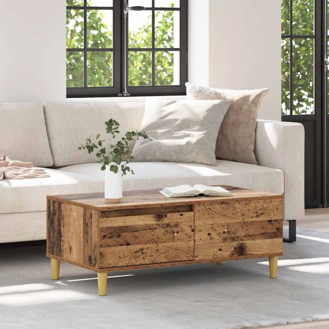 vidaXL Salontafel Oud Hout 90 x 50 x 35 cm Bewerkt hout Bruin