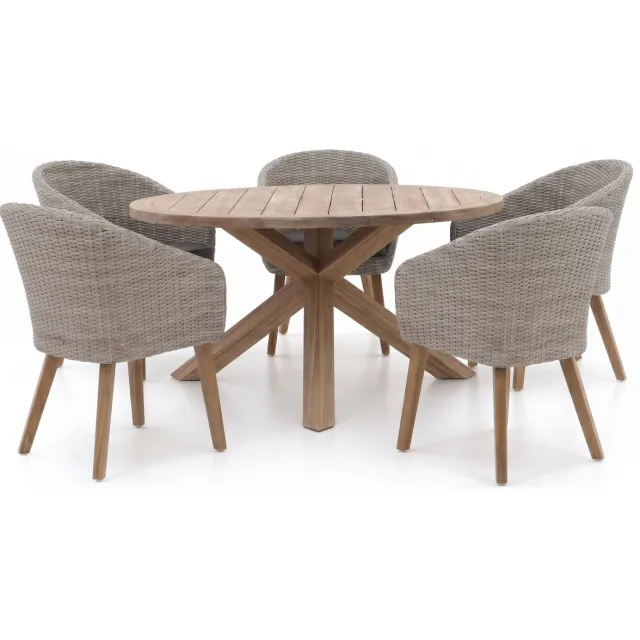 Intenso Furniture Intenso Tropea/ROUGH-Y ø150cm dining tuinset 6-delig