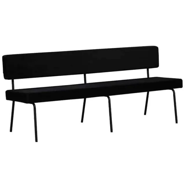 NordXL Eetkamerbank Espen zwart velvet 190 cm