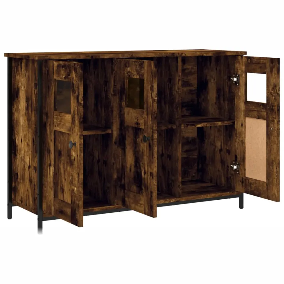 vidaXL Dressoir 100x35x70 cm bewerkt hout gerookt eikenkleurig Bruin