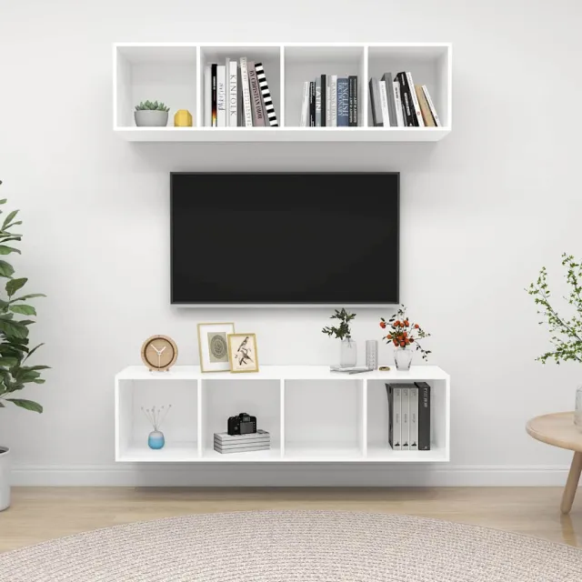 vidaXL Tv-wandmeubelen 2 st bewerkt hout wit, foto 2