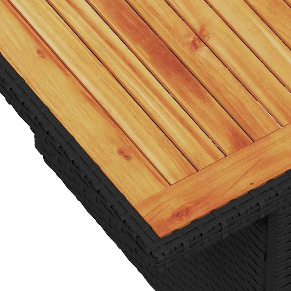 vidaXL 6-delige Loungeset met kussens poly rattan zwart, foto 4