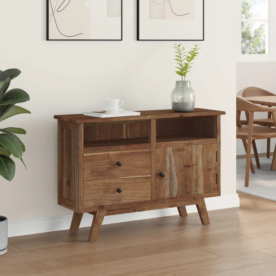 vidaXL Dressoir Naturel 100 x 30 x 68 cm Massief Teakhout, foto 4
