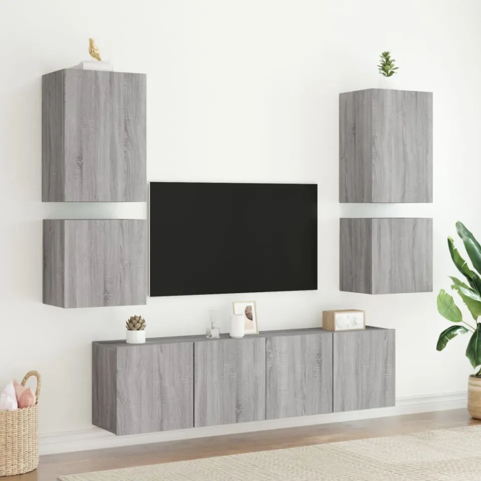 vidaXL Tv-wandmeubels 2 st 40,5x30x40 cm hout grijs sonoma, foto 4