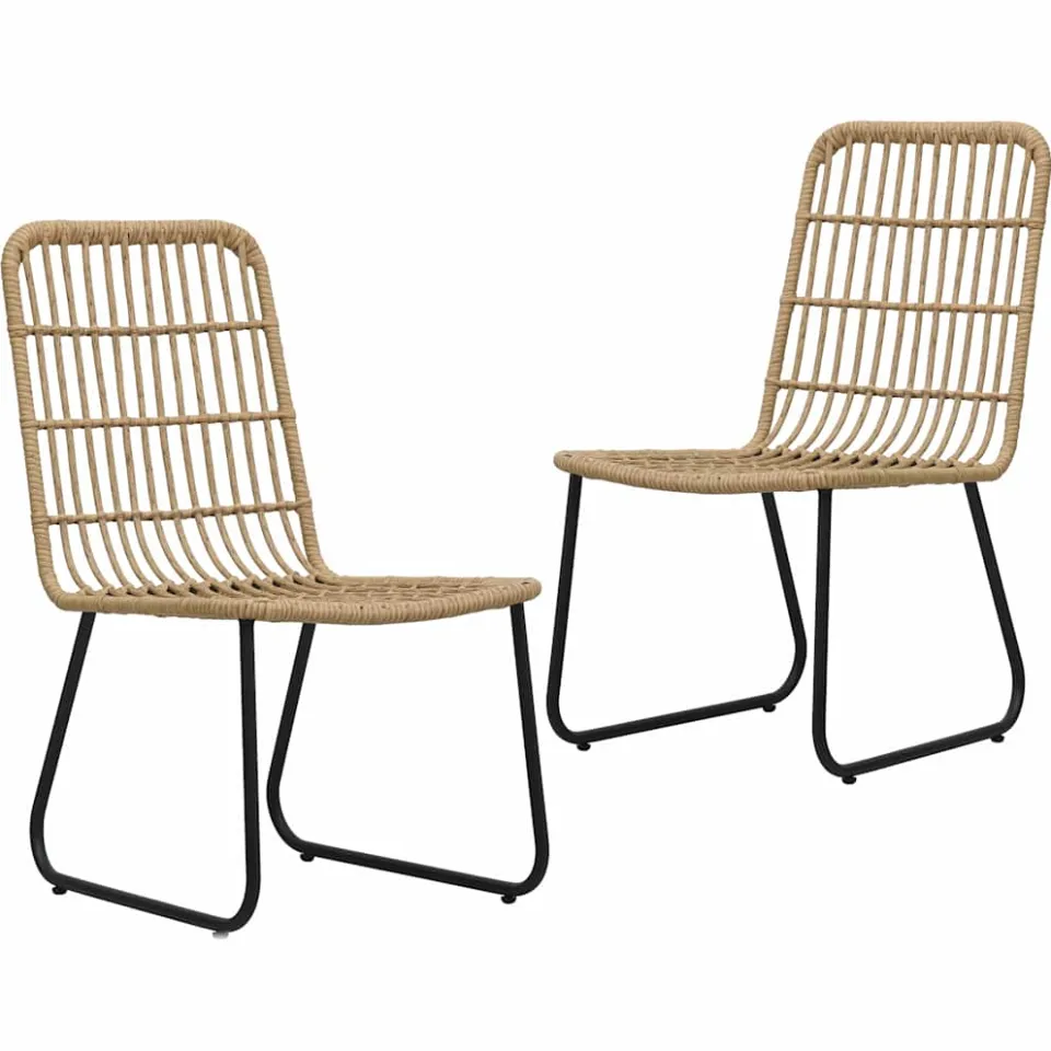 vidaXL 3-delige Tuinset poly rattan en glas Bruin