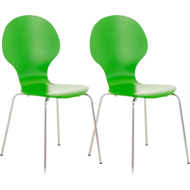 CLP Diego Set van 2 stapelstoelen Hout/groen