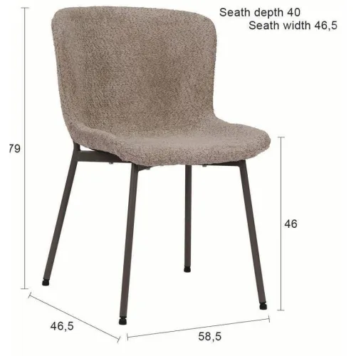 Housecraft Living Maryan eetkamerstoel taupe, foto 2