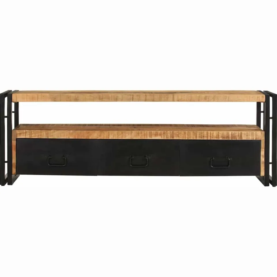 vidaXL Tv-meubel 120x30x40 cm massief mangohout bruin, foto 2