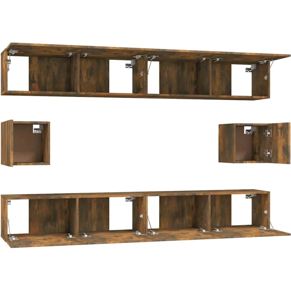 vidaXL 6-delige Tv-meubelset bewerkt hout gerookt eikenkleurig, foto 4