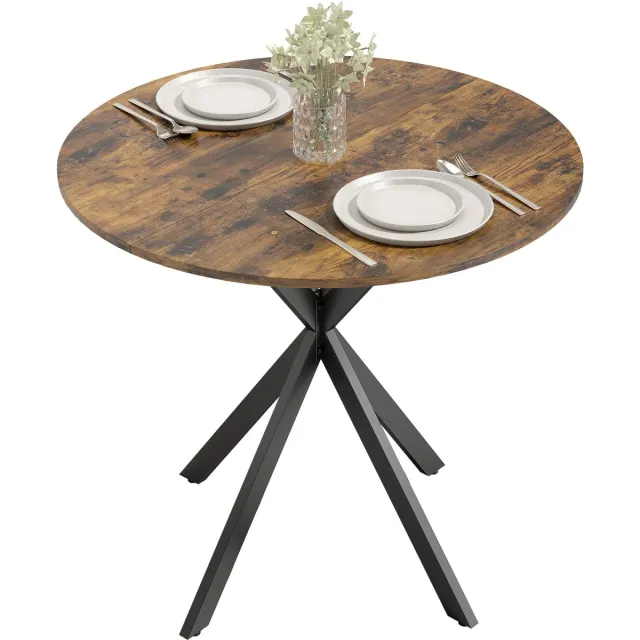 Homcom Eettafel - Spaanplaat - 80x80x75cm - Rustiek Bruin