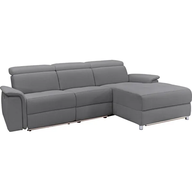 Notio Living Pareli-ChaiseLongue - Crème Stof Grijs
