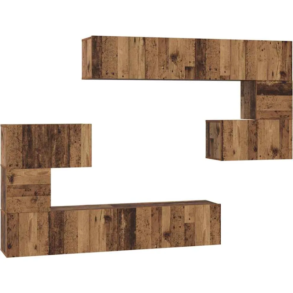 vidaXL Tv-meubelset 8 st 80 x 30 x 30 cm Oud Hout Bruin