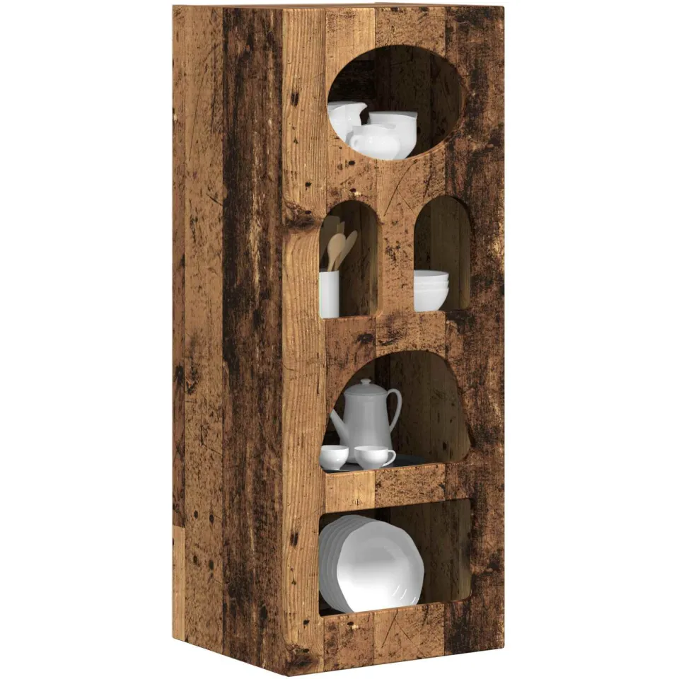 vidaXL Dressoir ELST Oudhout 40 x 35 x 100,5 cm Bewerkt hout Bruin