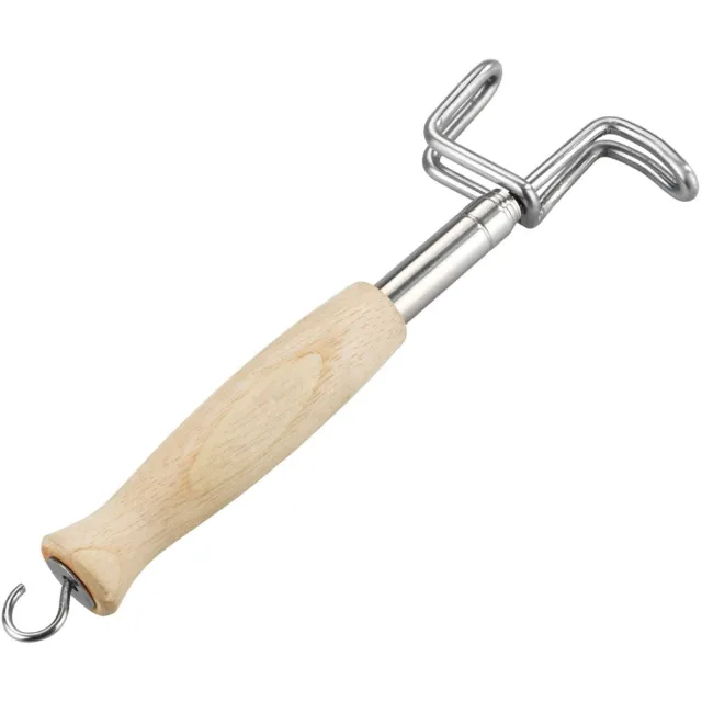 Famanu Verstelbare telescopische trekhulp, 26-70 cm, voor kleding en schoenen, zilver Zwart