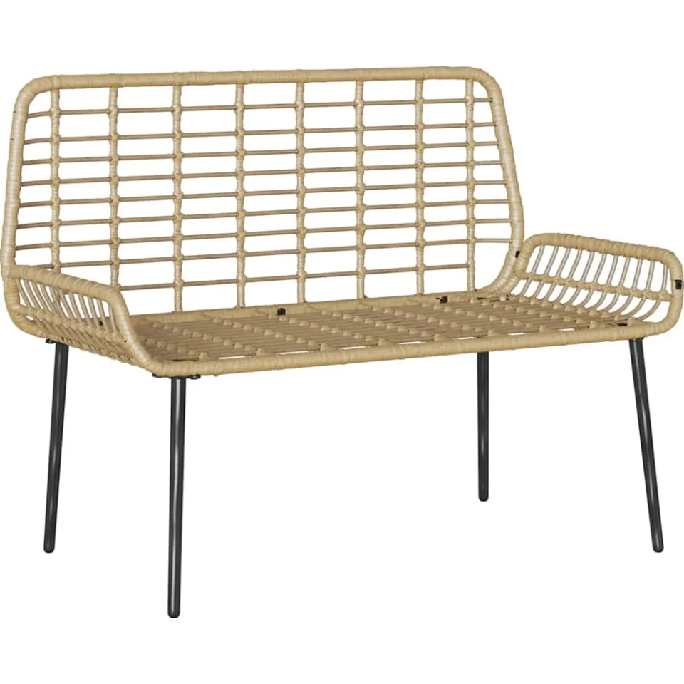 vidaXL Tuinbank Bruin en Crème poly rattan, foto 4