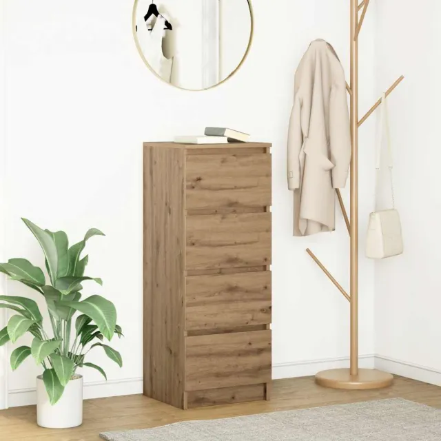 vidaXL Dressoir 37,5x35x99 cm spaanplaat ambachtelijk eikenkleurig Bruin
