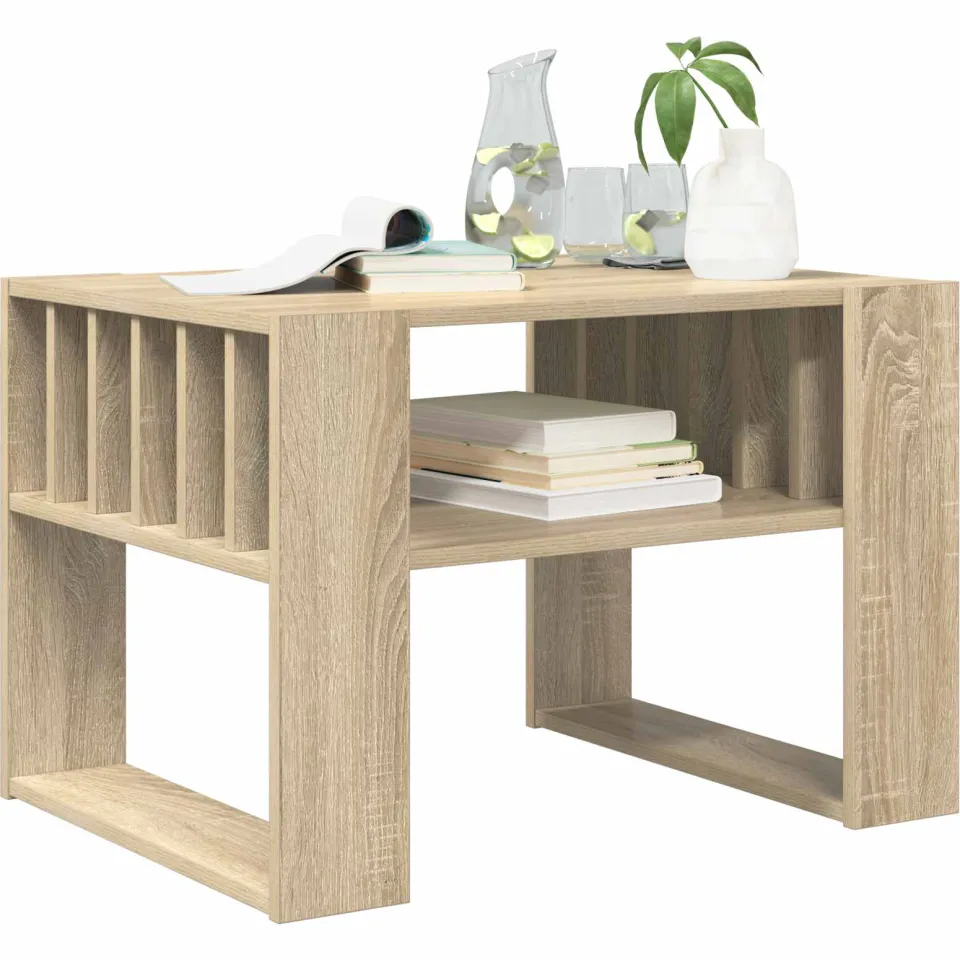 vidaXL Salontafel Sonoma Eiken 66 x 49,5 x 45 cm Bewerkt hout Bruin