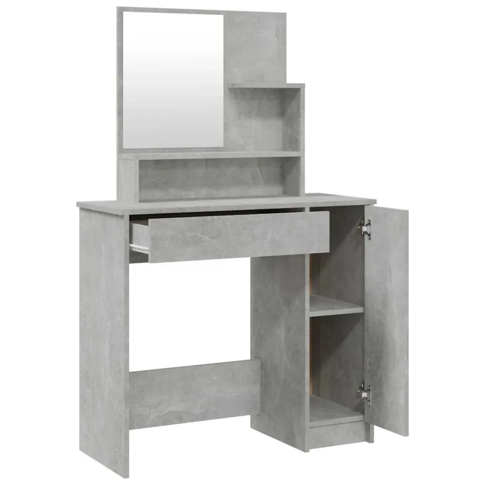 vidaXL Kaptafelset 86,5x35x136 cm betongrijs