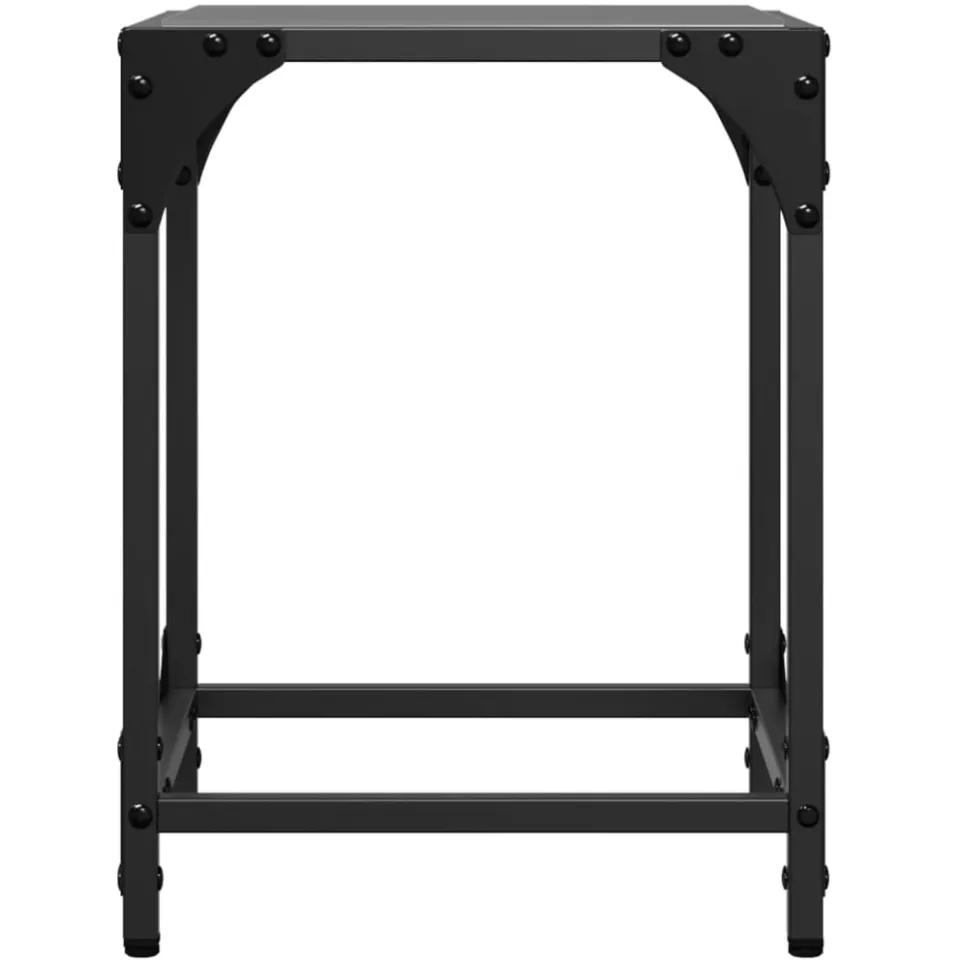 vidaXL Salontafels 2 st met zwart glazen blad 30x30x40 cm staal, foto 4