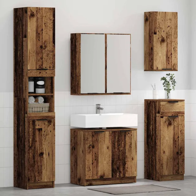 vidaXL Badkamermeubelset 4 st Oudhout 64,5 x 33,5 x 59 cm Bewerkt hout bruin, foto 2