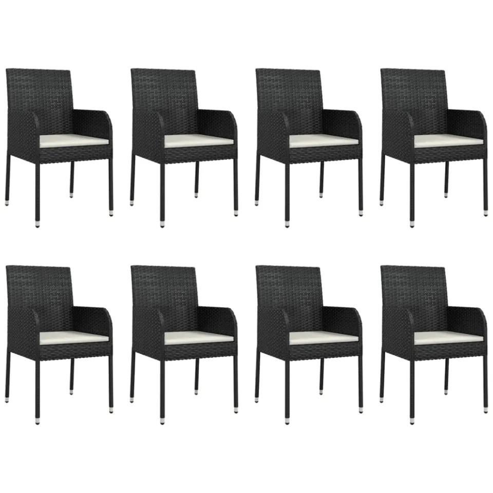 vidaXL 9-delige Tuinset poly rattan zwart, foto 3