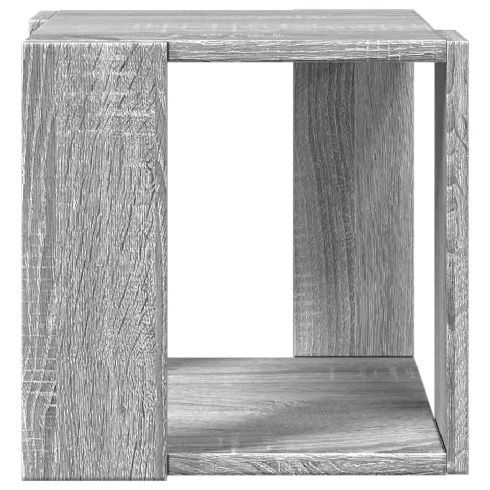vidaXL Salontafel 32x32x30 cm bewerkt hout grijs sonoma eikenkleurig, foto 4