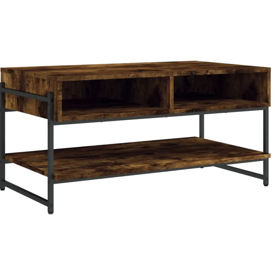 vidaXL Salontafel 90x50x45 cm bewerkt hout gerookt eikenkleurig Bruin