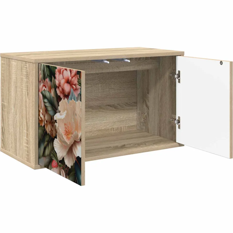 vidaXL Wandgemonteerd tv-meubel BORNE 69 x 33 x 40 cm Sonoma Eiken Bruin