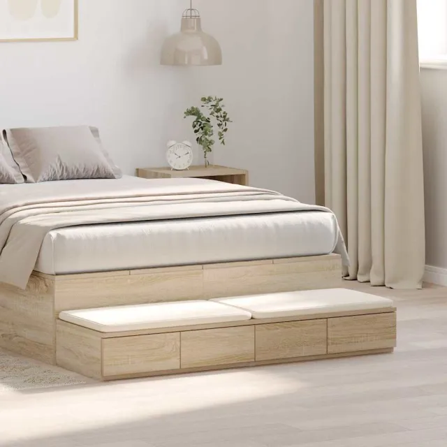 vidaXL Bedlades Sonoma Eiken 120 x 36,5 x 16,5 cm Bewerkt hout, foto 2