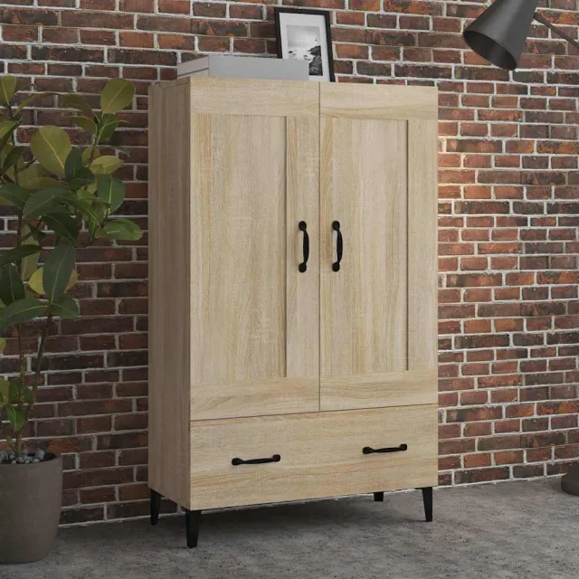vidaXL Hoge kast 70x31x115 cm bewerkt hout sonoma eikenkleurig Bruin