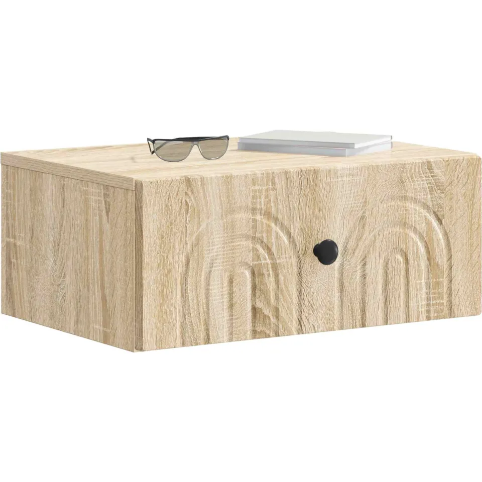 vidaXL Wandbeugel Bedkast Sonoma Eiken 49 x 34,5 x 20 cm Bewerkt hout Bruin
