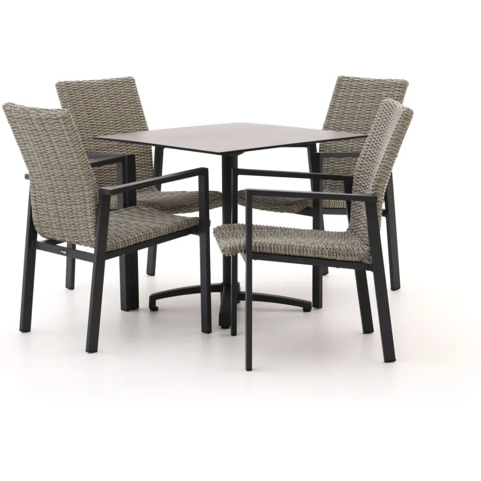 Manifesto Furniture Manifesto Villongo/Canzo 80cm dining tuinset 5-delig stapelbaar inklapbaar grijs, foto 4