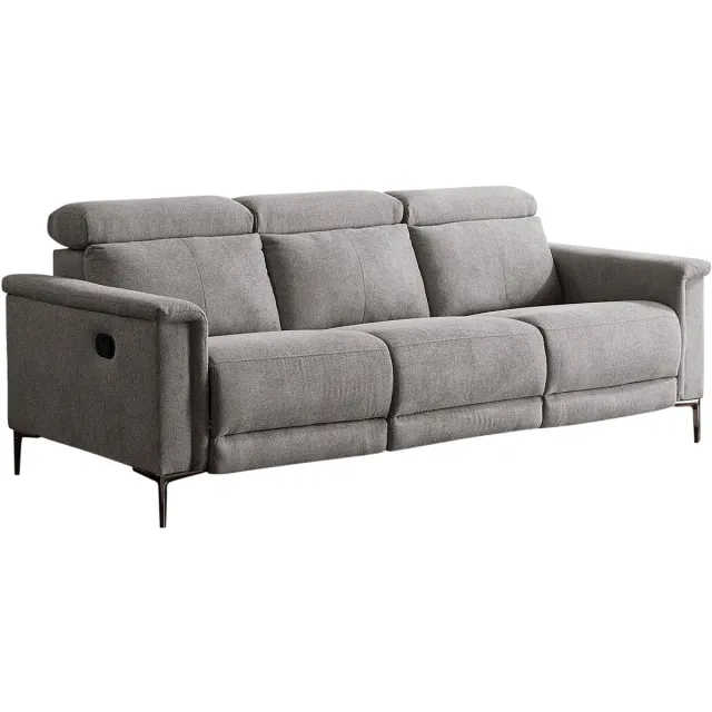 Notio Living Lund-3Zitsbank - 2 Handmatige Relax - Lichtgrijs Stof