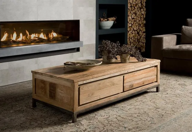 Tower Living Salontafel Venetie - Rechthoek Bruin Hout - 138x74x42cm