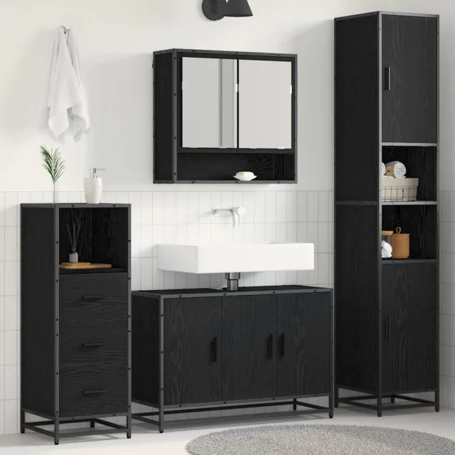 vidaXL Badkamermeubelset 3 st Oud Hout 90 x 33 x 60 cm Bewerkt hout bruin, foto 2