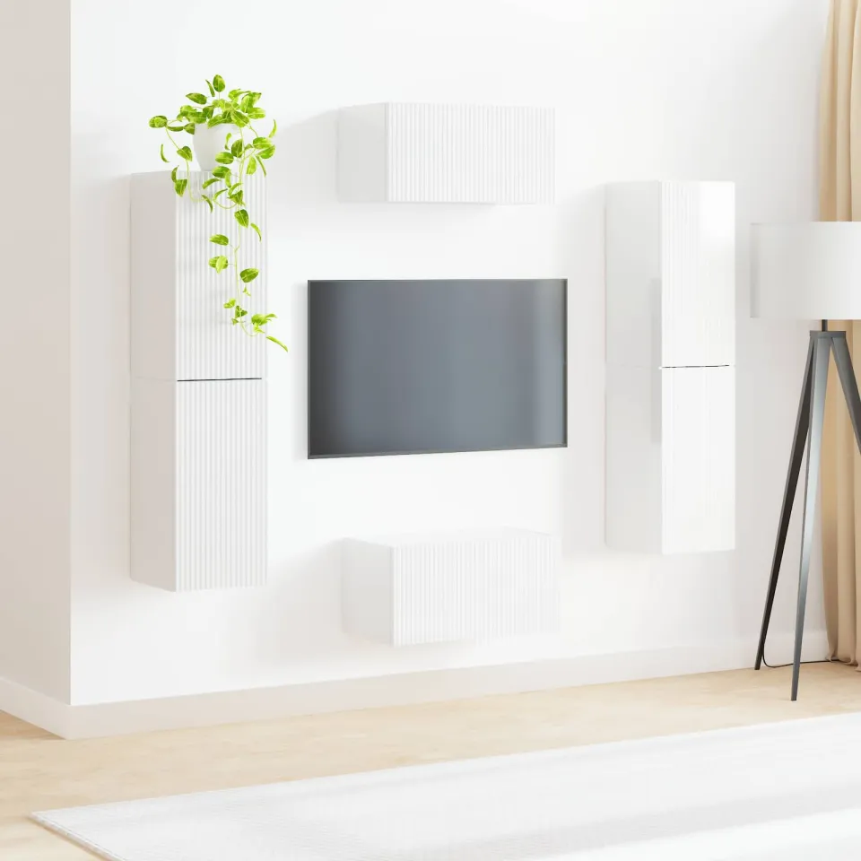 vidaXL Tv-meubelset 6 st 31 x 30 x 60 cm Hoogglans wit, foto 4